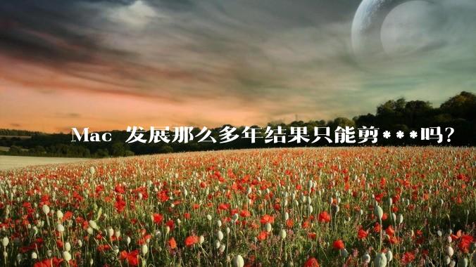 Mac 发展那么多年结果只能剪***吗?