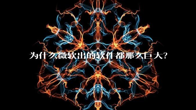 为什么微软出的软件都那么巨大?