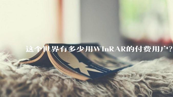 这个世界有多少用WinRAR的付费用户?