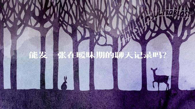 能发一张在暧昧期的聊天记录吗?